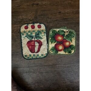 Apple Potholders Kitchen Decor Country Farmhouse Style Set of‎ 2